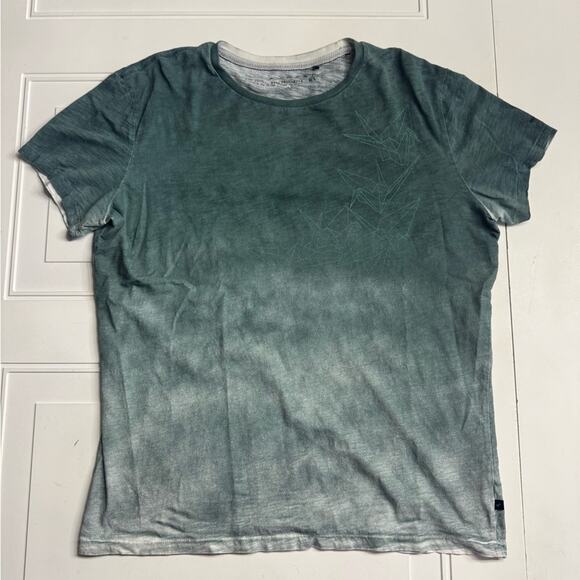 William Rast Other - William Rast Green Geometric Distressed Graphic T-shirt Mens Size Large Cotton